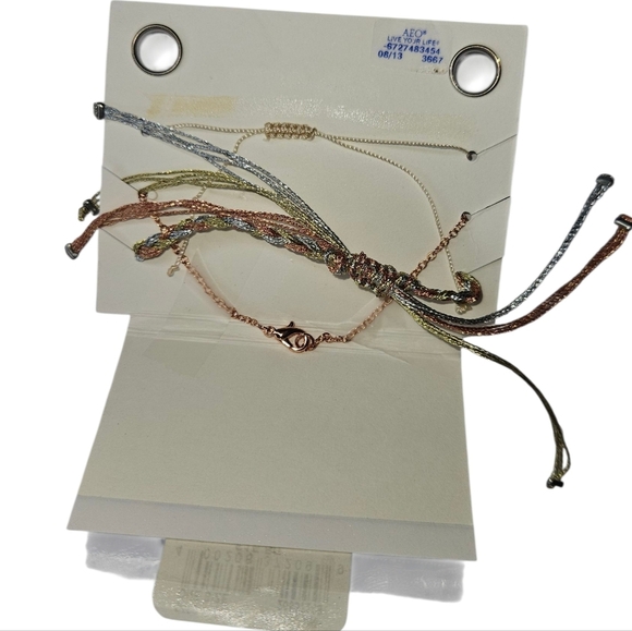 American Eagle Adjustable 3-Piece Bracelet Set, NWT - Picture 3 of 3